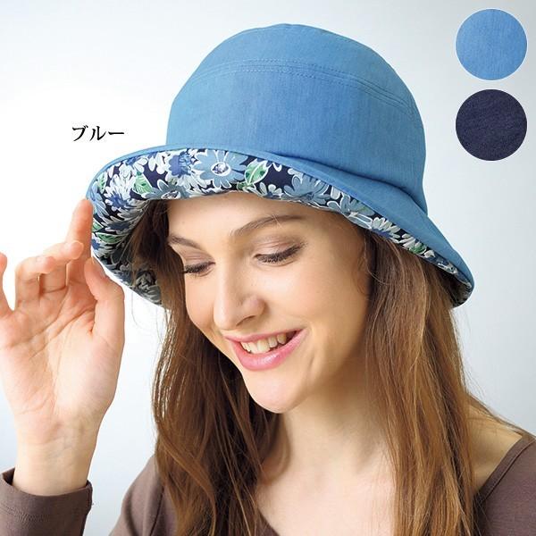 帽子 レディース デニムプリント使い帽子 40代 50代 60代 70代 ミセスファッション シニアファッション 京都通販 ミセスのファッション館 通販 Yahoo ショッピング