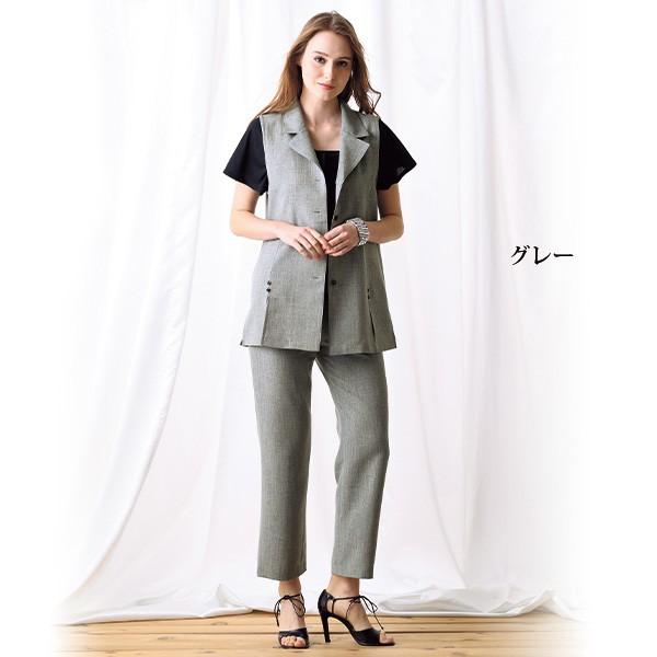 ベスト トップス 衿 レディース 麻混ベスト 40代 50代 60代 70代 ミセスファッション シニアファッション 婦人 服 京都通販 ミセスのファッション館 通販 Yahoo ショッピング