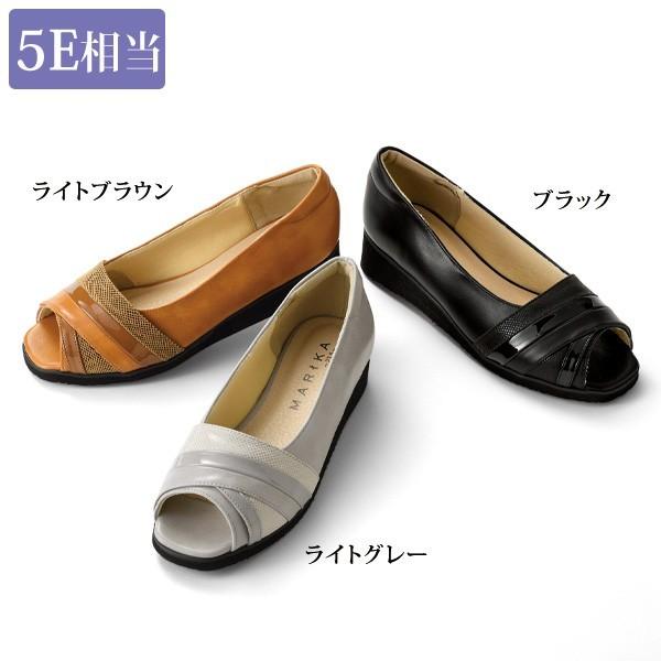 シューズ レディース 5eオープントゥコンビパンプス 40代 50代 60代 70代 ミセス シニア ファッション 婦人 靴 京都通販 ミセスのファッション館 通販 Yahoo ショッピング
