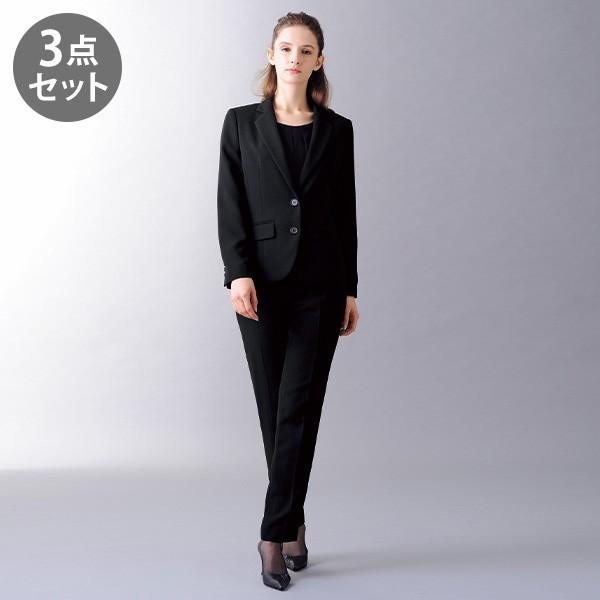 安い購入 パンツ スーツ レディース ビジネスにも使える パンツスーツブラック3点セット 40代 50代 60代 70代 ミセスファッション シニアファッション 婦人 服 Kibriskiralikevler Com