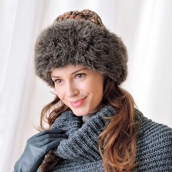 ニット 帽子 レディース イタリア製ウール混 ミックスヤーンファーニット帽子 40代 50代 60代 70代 ミセスファッション シニア ファッション 京都通販 ミセスのファッション館 通販 Yahoo ショッピング