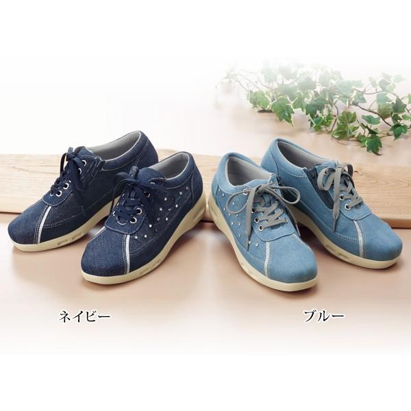 ウォーキング シューズ レディース デニム地ラインストーンwエアーウォーキングシューズ 40代 50代 60代 70代 ミセスファッション シニアファッション 靴 京都通販 ミセスのファッション館 通販 Yahoo ショッピング
