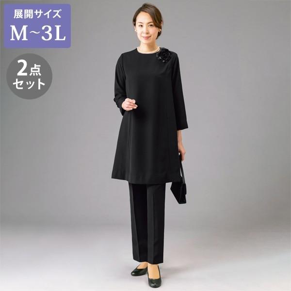 ブラックフォーマル スーツ レディース フォーマルチュニックパンツスーツ 大きいサイズ 40代 50代 60代 70代 ミセス シニア ファッション 服 京都通販 ミセスのファッション館 通販 Yahoo ショッピング