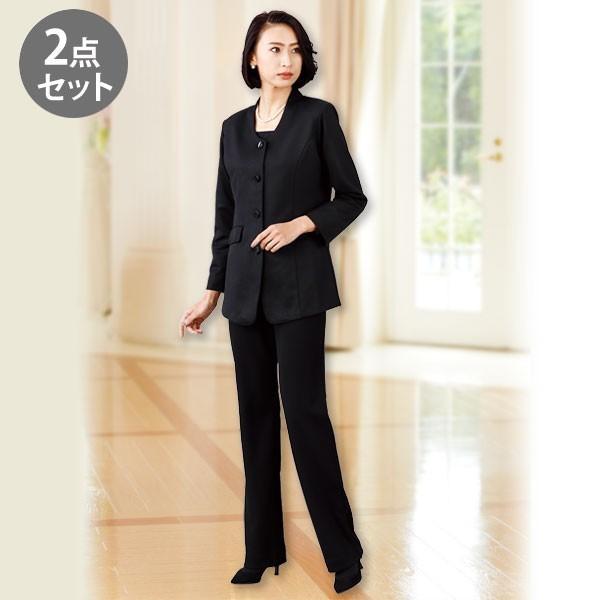 ブラックフォーマル スーツ レディース フォーマルスーツ上下セット 40代 50代 60代 70代 ミセスファッション シニアファッション 婦人 服 京都通販 ミセスのファッション館 通販 Yahoo ショッピング