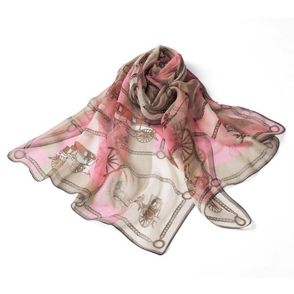 おしゃれ ストール 日除 レディース 馬車柄シルク大判ストール 40代 50代 60代 70代 ミセスファッション シニアファッション 京都通販 ミセスのファッション館 通販 Yahoo ショッピング