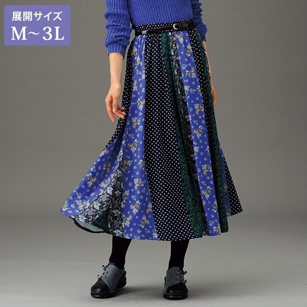 ボトム スカート レディース 花パネル柄プリント タックギャザースカート 大きいサイズ 40代 50代 60代 70代 ミセス シニア ファッション 服 京都通販 ミセスのファッション館 通販 Yahoo ショッピング
