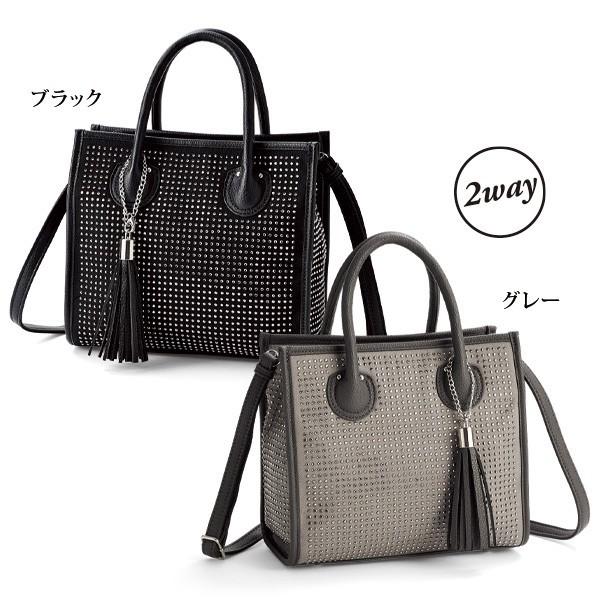 ハンド バッグ レディース ビジューデザイン2way手提げバッグ 40代 50代 60代 70代 ミセスファッション シニアファッション 鞄 京都通販 ミセスのファッション館 通販 Yahoo ショッピング