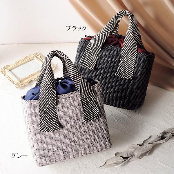 おしゃれ かごバッグ レディース 配色巾着かごバッグ 40代 50代 60代 70代 ミセスファッション シニアファッション 鞄 京都通販 ミセスのファッション館 通販 Yahoo ショッピング
