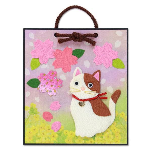 押し絵かべ飾りキット 桜とねこ 桜 さくら サクラ ねこ 猫 高齢者