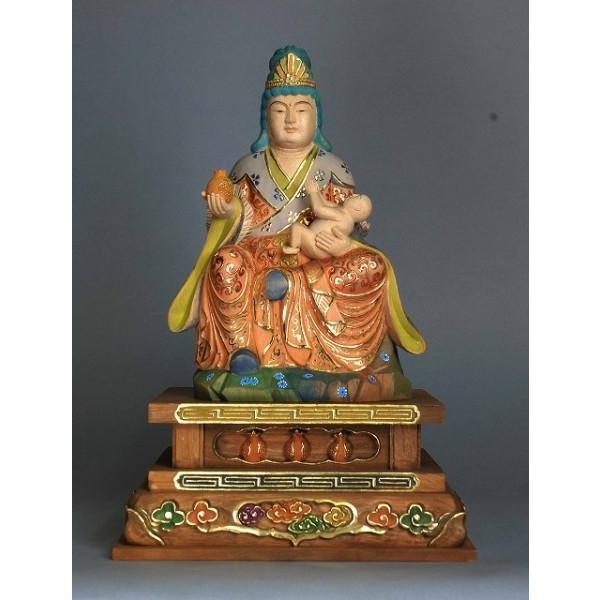 木彫仏像子安鬼子母神坐像総高30ｃｍ 桧材淡彩色仕上 Buyee Buyee 提供一站式最全面最專業現地yahoo Japan拍賣代bid代拍代購服務