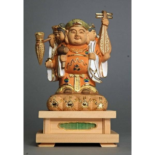 彩色 大黒天 立像 木彫 仏像 高さ25cm(木彫仏像 三面大黒天 彩色 大黒天 立像 木彫 仏像 高さ25cm(木彫仏像 三面大黒天