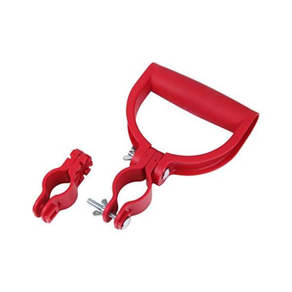 カラー：レーキ用途:スコップ・レーキ・除雪ショベル・高枝切鋏などに取り付ける作業補助用の持ち手仕様1:柄に取り付ける事で作業姿勢が改善され、楽に作業が行なえる仕様2:45度の角度調整が行なえる取付可能直径:25~37mm角度調整:45度