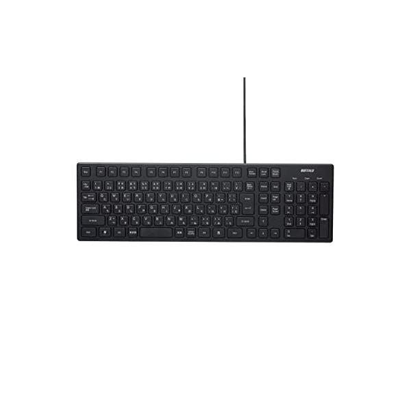 他サイト： バッファロー BUFFALO USB接続 有線スタイリッシュキーボード ブラック BSKBU15Bの商品画像