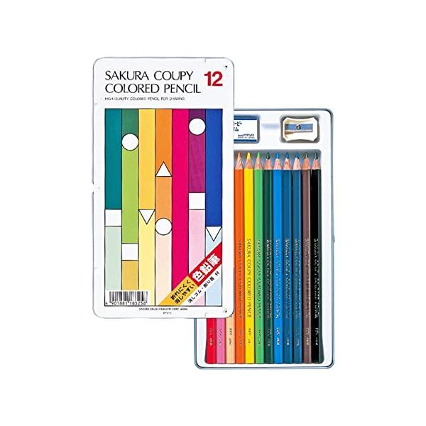 【12色】黄色・橙色・薄橙・茶色・赤・桃色・紫・水色・黄緑・緑・青・黒【特長1】消しゴムで消しやすい色鉛筆【特長2】ポリマー芯なので均一な品質【特長3】折れにくい色鉛筆【付属】消しゴム・削り器付き