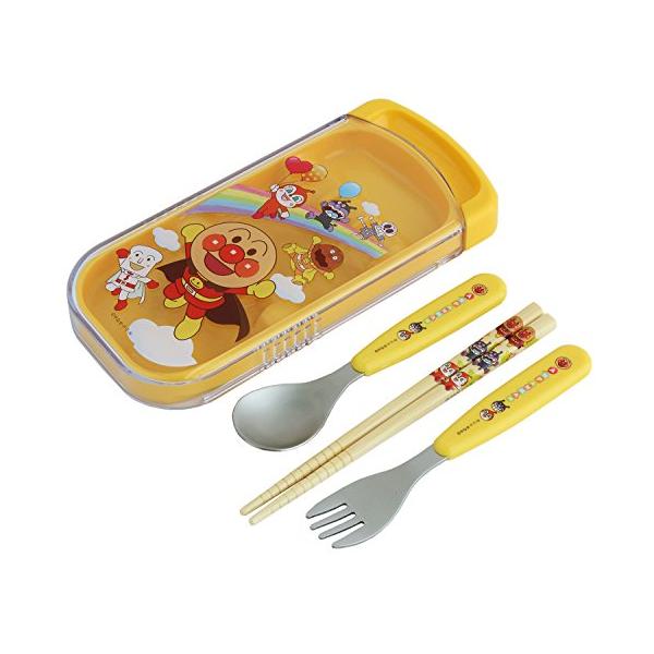 カラー：イエ ローアンパンマン AL Bスライド3点セットケースサイズ(約)：W180XD85XH20mmスプーンサイズ(約)：W30XD10XH130mmフォークサイズ(約)：W25XD9XH130mmケース本体:ポリプロピレンケースフタ...