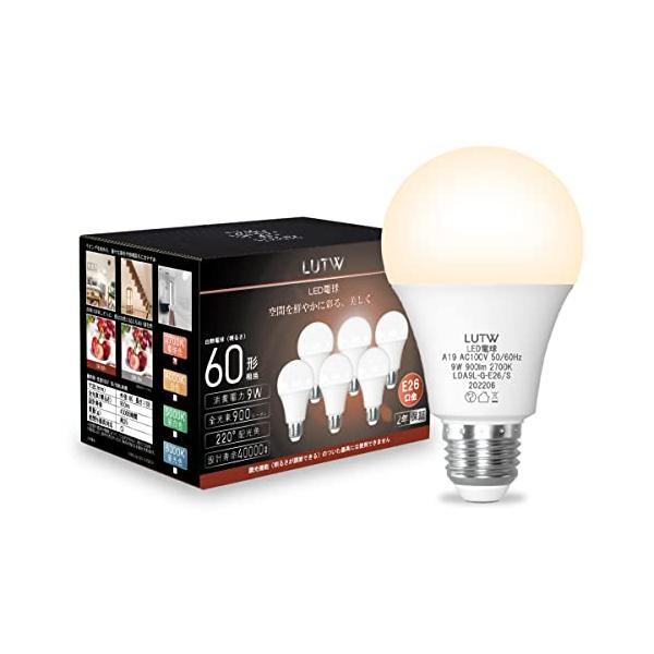 カラー：電球色サイズ：9W本体サイズ:外径60mm×高さ108mm、本体重量(g):25定格電圧:100V、定格消費電力: 9W全光束（明るさ）：900lm広配光配光角：約220度高演色Ra82口金E26光色:電球色相当設計寿命:40,00...