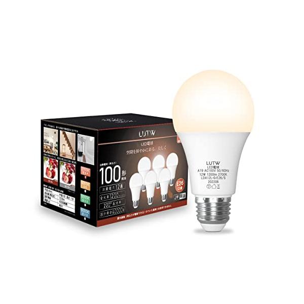 カラー：電球色サイズ：12W本体サイズ:外径60mm×高さ118mm、本体重量(g):30定格電圧:100V、定格消費電力:12W全光束（明るさ）:1200lm広配光配光角:約220度高演色:Ra82光色:電球色相当口金:E26設計寿命:4...