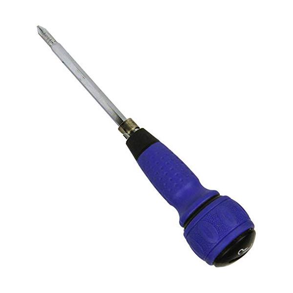 用途:ネジの締め付け、緩め作業特徴1:トルクを掛けやすいボールグリップタイプの差替え式ドライバー特徴2:これ1本で3サイズに使用できる特徴3:市販されている六角対辺6.35mmのビットが使用できる使用可能サイズ:+No.1・+No.2/-6mm