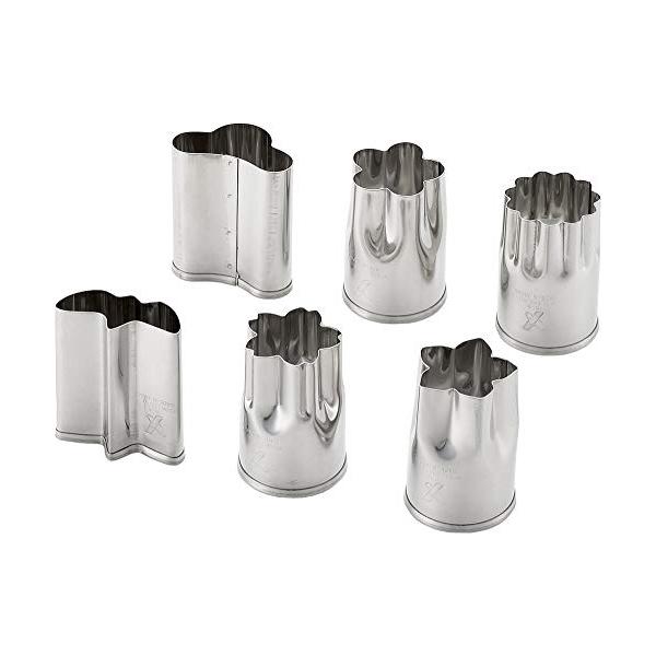 カラー：シルバーサイズ：(小) 6点セットサイズ(約):梅・桜・菊・桔梗/径2.8×高さ4cm、竹/3.4×1.8×高さ4cm、松/3.4×2.2×高さ4cm素材・材質:18-8ステンレス生産国:日本本体重量(詳細):約9g (1個)セット...