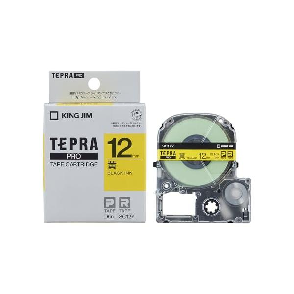 カラー：黄/黒文字サイズ：12mm型番 : SC12Y長さ : 8m幅 : 12mmラベル色 : 黄文字色 : 黒