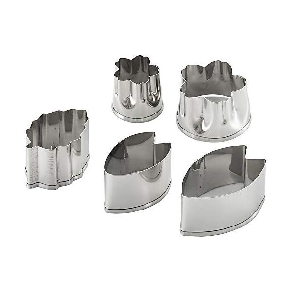 カラー：シルバーサイズ：5点セットサイズ(約):花びら型(小)/4.2×2.6×高さ2.5cm、花びら型(大)/5.1×3.2×高さ2.5cm、花型(小)/径2.7×高さ2.5cm、花型(大)/径4×高さ2.5cm、葉っぱ型/4.4×3×高...