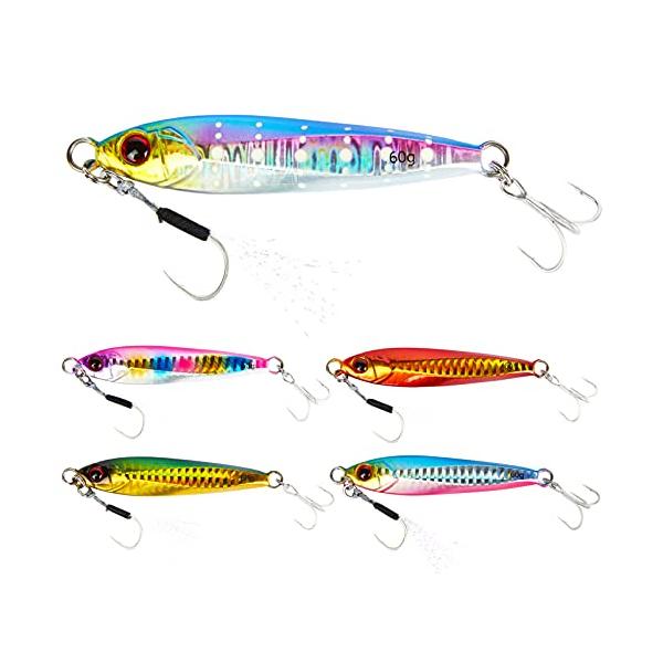 青嵐ルアー メタルジグ シーバス ルアー 青物 ヒラメ 30g 40g 60g 5色