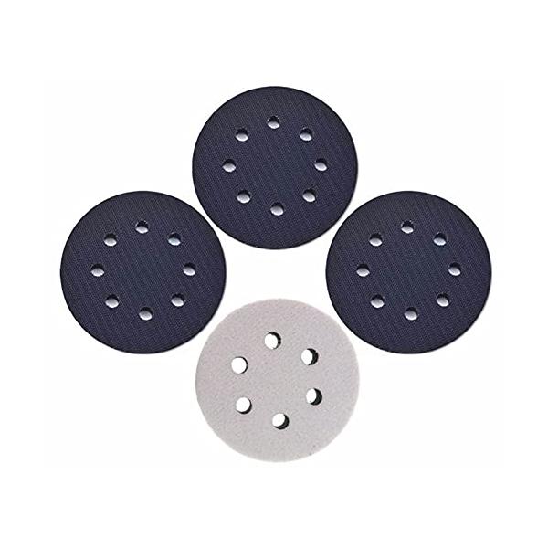 スタイル：4個【仕様】直径125mm 中層クッション厚み10mm 8穴開き　パッケージ数量4個セット【性能】クッション機能のあるスポンジ素材は、製品の振動によるダメージを効果的に軽減し、曲面研磨用にフィットします。穴開きタイプで吸塵式サンダ...