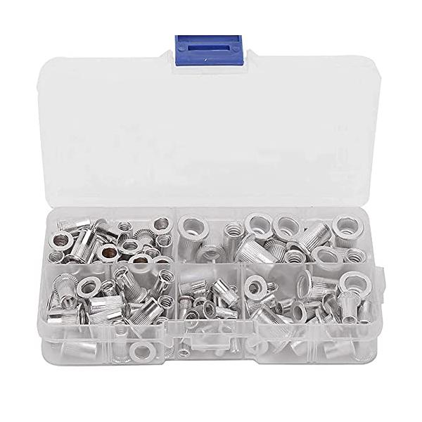 1.リベットナットは優れたアルミニウム素材を採用されます。防錆性、耐食性と耐圧性が優れて、巧緻な外観と長寿命を持ってあリます。内部に深いネジ山があり、固定と滑り止めに効果的なローレット加工が施されています。2.ブラインドナットの中空部を、塑...