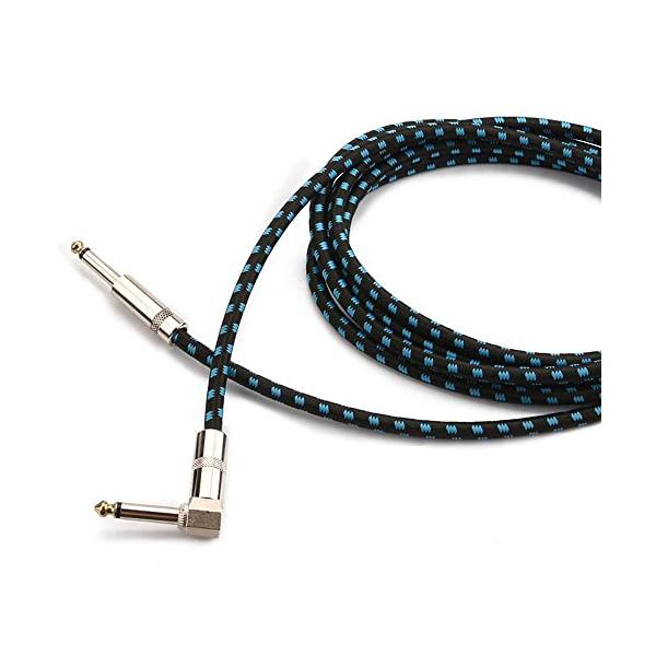 カラー：青,黒サイズ：3m【プラグタイプ】ストレート-L型　【長さ】3メートル　【カラー】黒+青【優れた耐久性】ケーブル外装は多層の編組ナイロンで包まれて、長期間の使用にも耐えうる耐摩耗性に優れ、曲げ損傷や劣化を防止するための工夫も施されて...