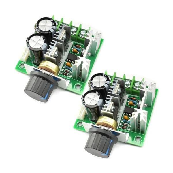 サイズ：DC直流調速器×2工作用のモーター回転数調節などにご利用ください。デューティ比一定のタイプ。電圧 : DC12V - DC40V　 制御電源 : 0.01 - 400Wサイズ　：　6cm x 7.5cm　（約）簡易日本語取扱説明書付...