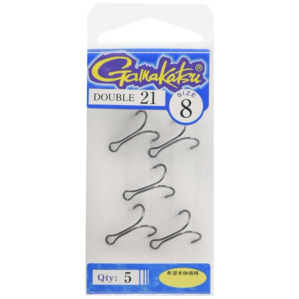 Gamakatsu Double 21 NSB Treble Hooks - Size #8, Pack Of 5, 80-Degree Angle For Weedless Lure Fishing, For Bass & Sea Bass - View #4