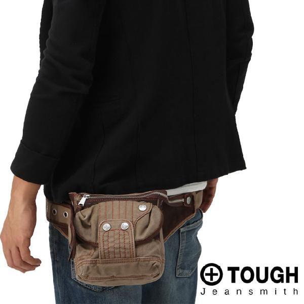【希少】TOUGH JEANS タフジーンズ ボディバッグ ウエストバッグ 黒 TOUGH Jeansmith（タフジーンズスミス） タフ TOUGH バッグ タフ