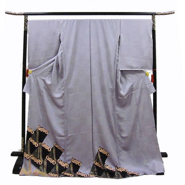 大衆演劇　２枚セット （正絹）黒　着物　立ち役揃い miyamoto5291_7-1271