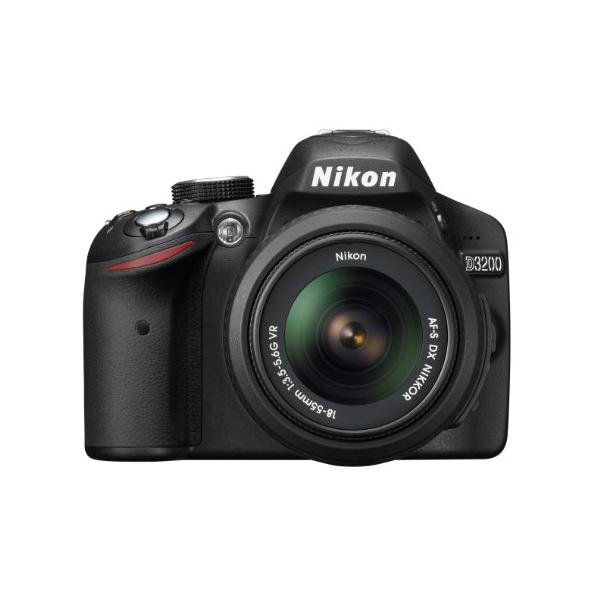 Nikon デジタル一眼レフカメラ D3200 レンズキット AF-S DX NIKKOR 18-55mm f/3.5-5.6G VR付属 ブラック D3200LKBK