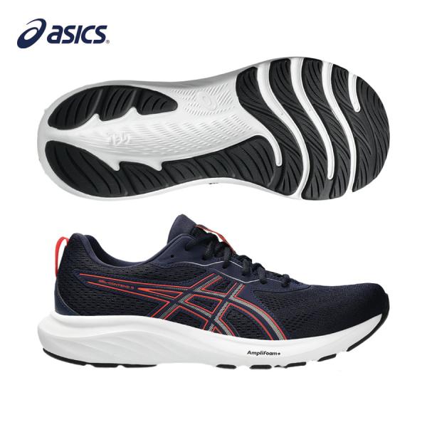 アシックス　ランニングシューズ　GEL-CONTEND 9 EXTRA WIDE　1011B882　406　ミッドナイト/フラッシュ　レッド