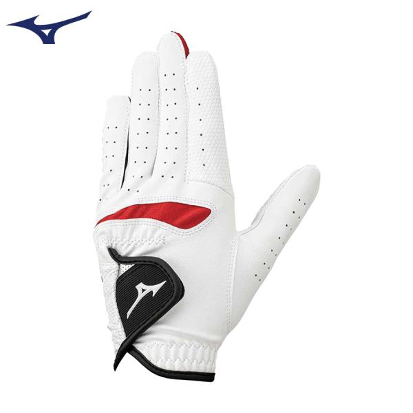 フィット感とグリップ力の融合【メーカー】ミズノ【商品名】コンフィグリップ 手袋(左手用)【品番】5MJJL253【カラー】ホワイト×レッド(01)【素材】平側素材：合成皮革＋シリコーンプリント加工　甲側素材：合成皮革、合成繊維■シリコーンプ...