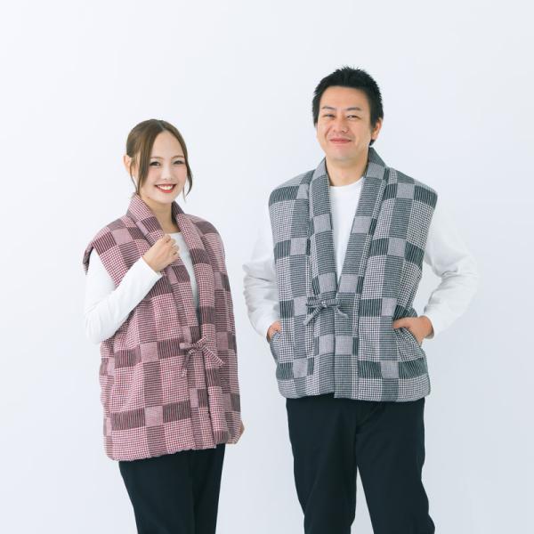 iroha ポンチョ(袖なしはんてん) 日本製 宮田織物謹製 ちゃんちゃんこ 半纏 メンズ・レディース 綿入り 和モダンシリーズ ベスト 母の日 2026