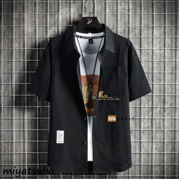 偉大な カジュアルシャツ メンズ 半袖 ロゴ 白シャツ トップス メンズファッション 30代 40代 50代 夏服 Commonstransition Org