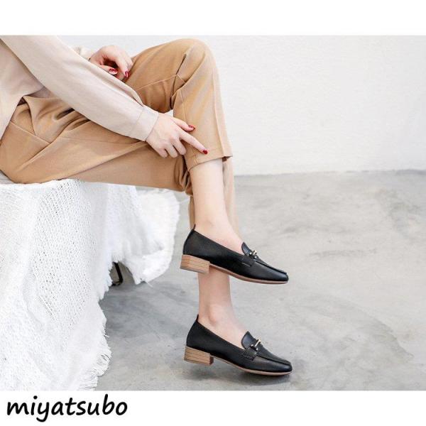 パンプス ローファー レディース レザーシューズ ローファー オックスフォードシューズ パンプス 太めヒール 黒 歩きやすい 革靴 通勤通学 カジュアルフォーマル 人気商品