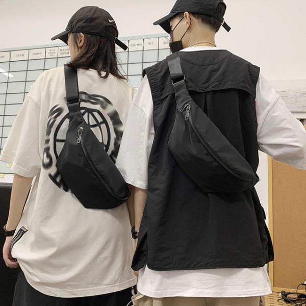 ブラック ナイロン ボディバッグ ボディバッグ メンズ レディース シンプルデザイン ナイロン系