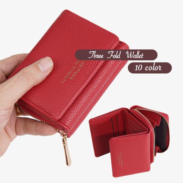 レディース 財布 三つ折り財布 ミニ財布 10COLOR 三つ折り 小銭入れ付き 送料無料 クリックポスト 代引き不可