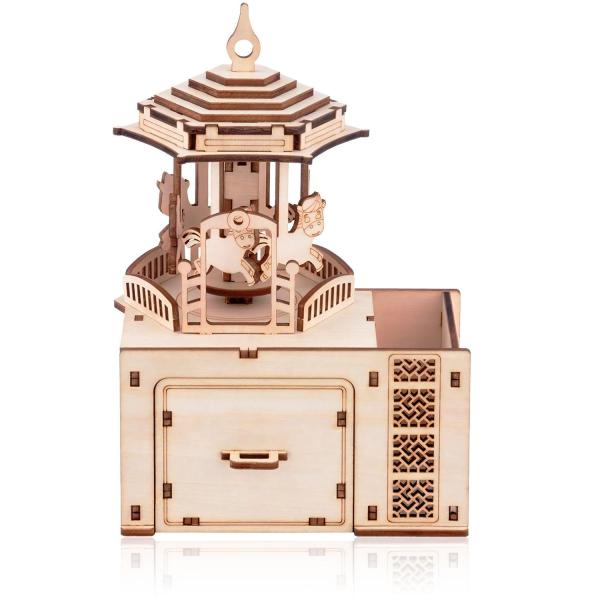 MiYAVi メリーゴーラウンド オルゴール ラピュタ ジブリ カルーセル DIY 夏休み 工作キット 立体パズル 木製パズル 知育玩具 プレゼント