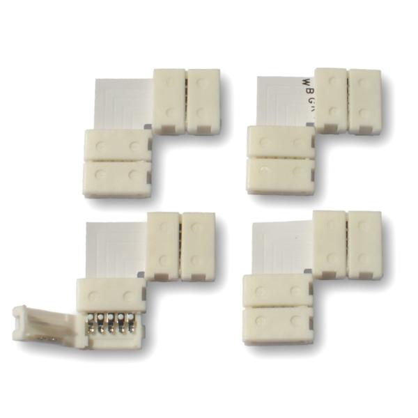 LED�e�[�v 12mm�p 5pin RGBW SMD 5050 �A���R�l�N�^�[ L�^ ���c�t���s�v 4�Z�b�g