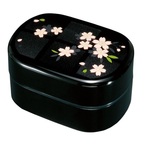 漆器　黒地金色模様　二段弁当箱 みよし漆器本舗 送料無料 紀州塗り お弁当箱 二段 687ml 平成二段弁当