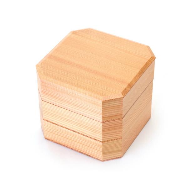 みよし漆器本舗 秋田杉 6.5寸 隅切三段重箱 内朱 大館工芸社 日本製 三