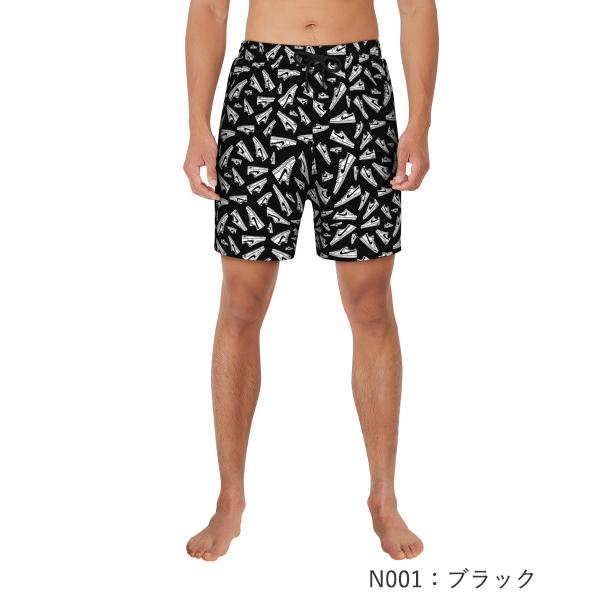 新品　NIKE 水着　黒　M スイムウェア　スウォッシュ　総柄 NIKE ナイキ 水着 メンズ スウッシュ ライン 5 ボレーショーツ