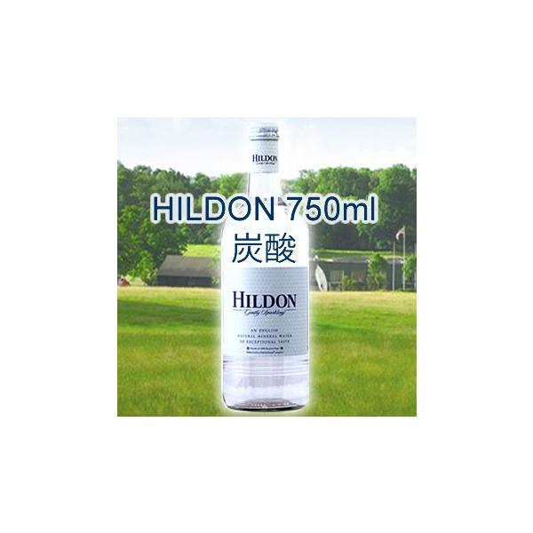 ポイント10倍 炭酸水 750ml ヒルドン　英国の高級水 ヒルドン　炭酸750mL 6本入り　グラスボトル　送料無料