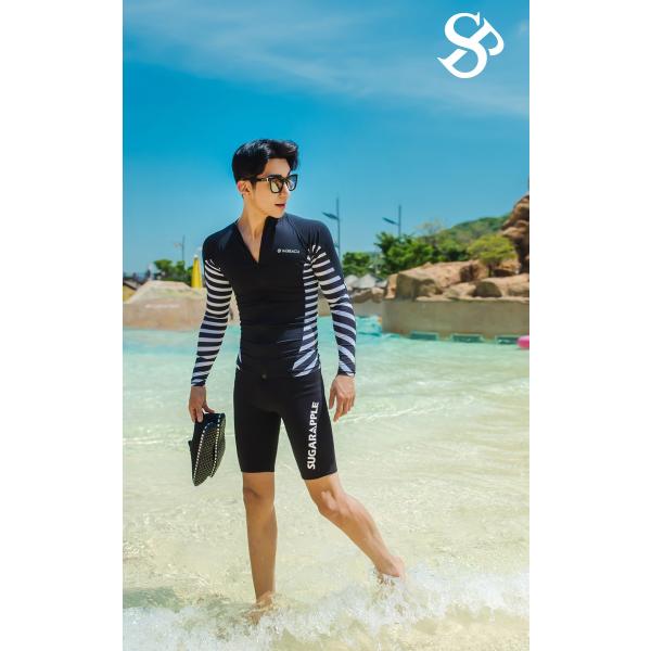 ラッシュガード メンズ 長袖 ジップアップ 水着用 大人 韓国ファッションブランド Shebeach正規品 モノトーン コーデ Buyee Buyee 日本の通販商品 オークションの入札サポート 購入サポートサービス
