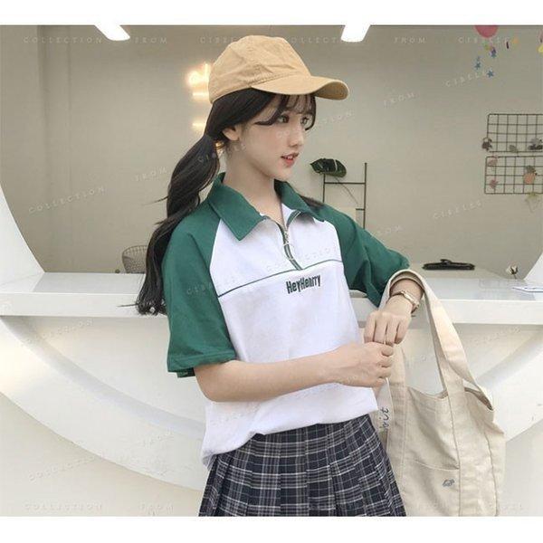 ポロシャツレディースtシャツトップス超人気原宿風可愛い韓国ファッション夏新作おしゃれカットソー半袖 Zys2307a436 みずこショップyahoo 店 通販 Yahoo ショッピング