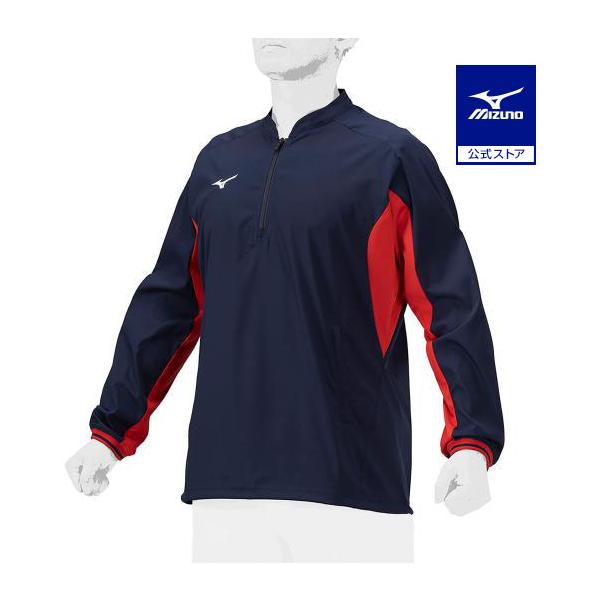 野球 アウター ミズノ 公式 ミズノプロ トレーニング ジャケット 長袖 ネイビー レッド MIZUNO トレーニング 練習着 野球ウェア 大人 メンズ 12JE1J05